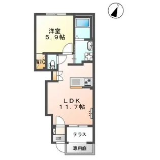 CRESCENT【1階】の間取り