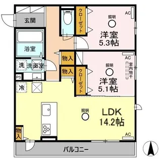 サニーヒルⅡ【1階】の間取り