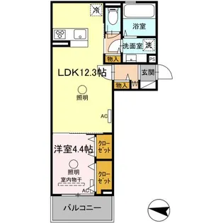 DーROOM出水【3階】の間取り