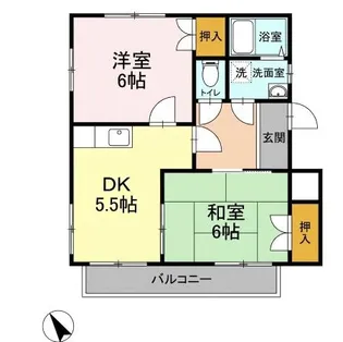 シティハイツ B棟【102号室】の間取り
