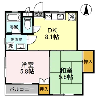 アメニティー水前寺【2階】の間取り