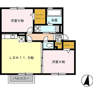リヴェールコート【2階】の間取り