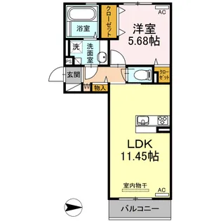 パティオ大津Ⅱ【2階】の間取り