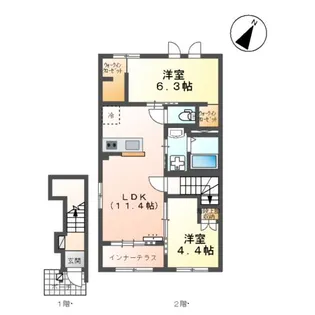 サザンクロスⅢ【203号室】の間取り
