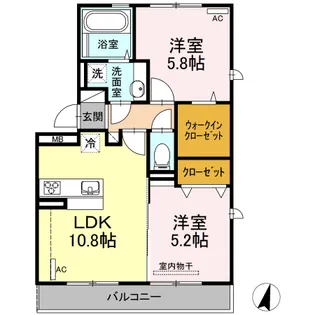 グレイス桜木【301号室】の間取り