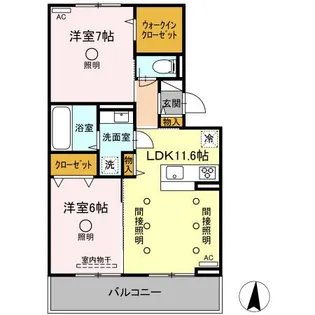 メゾン・ド・シュシュ【2階】の間取り