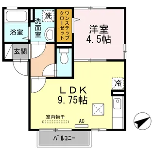 1LDKの間取り画像