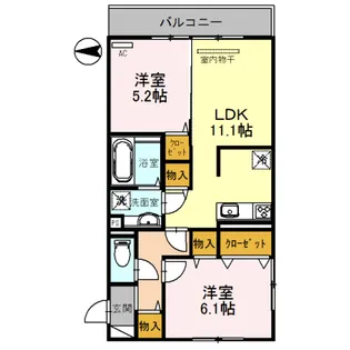 ヴォワ・リーブル【3階】の間取り