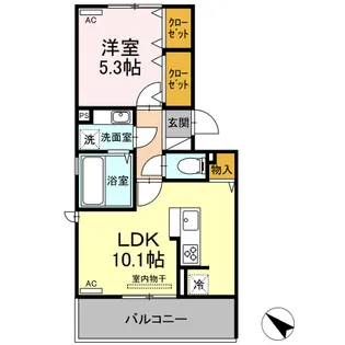 DーROOM まい新南部【2階】の間取り