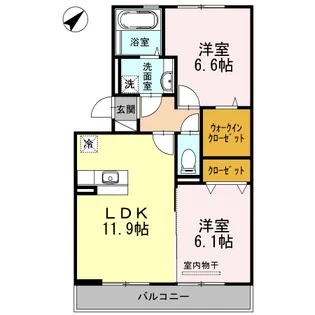 ヴァン・エスポワール A棟【3階】の間取り