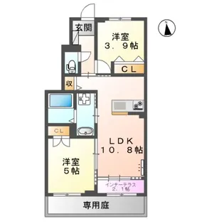 CHAMP DE PIERRE【103号室】の間取り