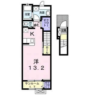 レーヴ Ⅶ【2階】の間取り