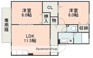 グランメール D棟【1階】の間取り