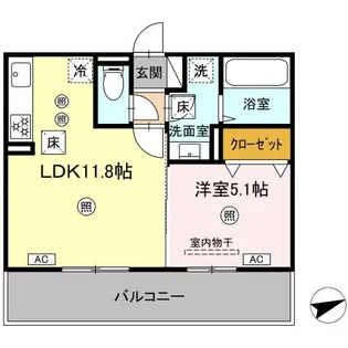リバーサイド竜田口駅前【1階】の間取り