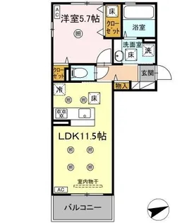 リバーサイド竜田口駅前【1階】の間取り