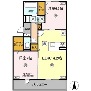 ハイムセラ出水【1階】の間取り