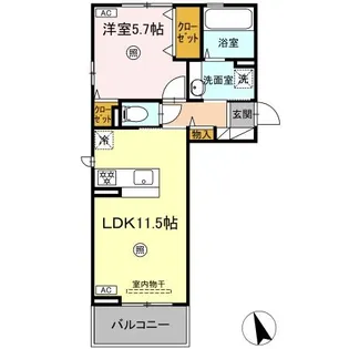 DーROOM須屋(トリシア)【3階】の間取り