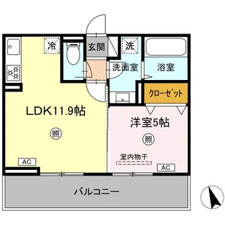 DーROOM須屋(トリシア)【3階】の間取り