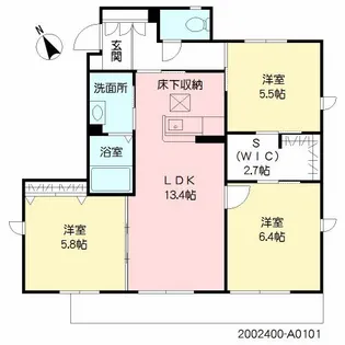 アルフラット【1階】の間取り