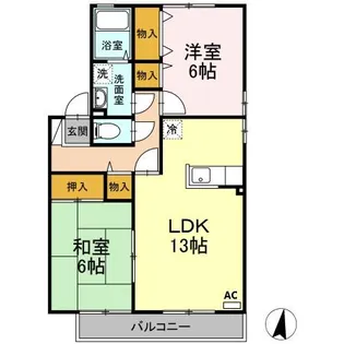 サンロイヤル B棟【2階】の間取り