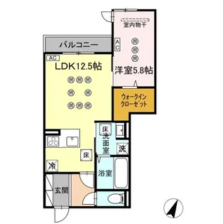 LUMINA(ルミナ) I棟【106号室】の間取り