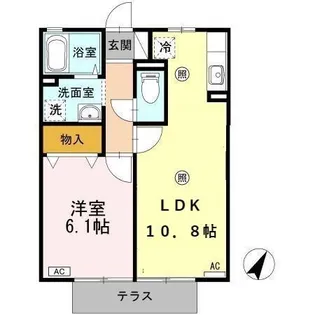 ヴェルドミール山ノ神II B棟【1階】の間取り