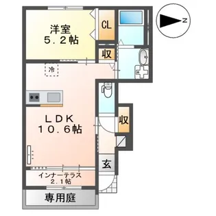 フレグラント・オリーヴ【106号室】の間取り