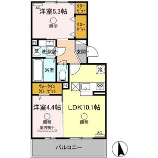 シェシレーヌ【1階】の間取り
