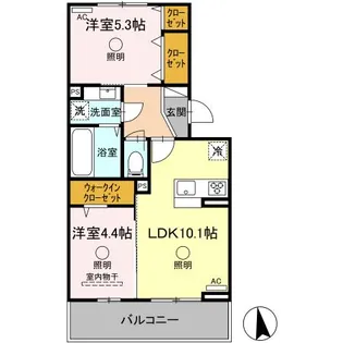 シェシレーヌ【2階】の間取り