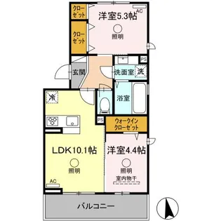 シェシレーヌ【2階】の間取り