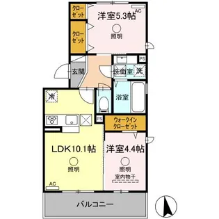 シェシレーヌ【1階】の間取り
