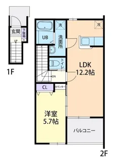 FLEUR 大津 (フルール オオヅ) I【2階】の間取り