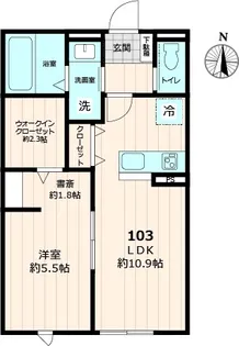 THE OASIS【103号室号室】の間取り