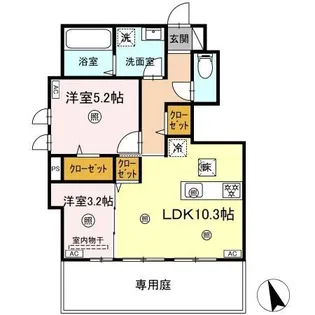 アペゼ OBG【1階】の間取り