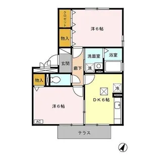 グリュックパラン A棟【1階】の間取り