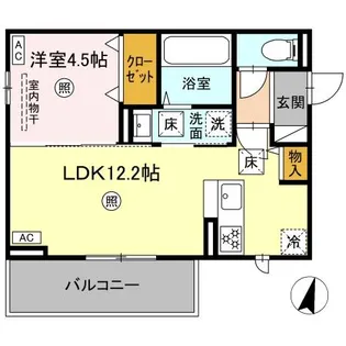 イーストプレイス須屋【1階】の間取り