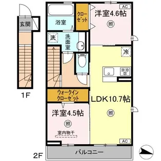 ウッドソレルやまが【2階】の間取り