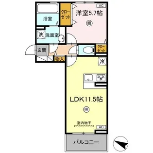 TORISIA古閑【3階】の間取り