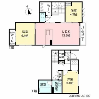 グレースコート大江【1階】の間取り