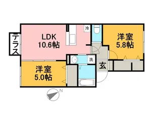 グリーンウッド立田【2階】の間取り