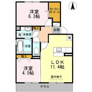 グランユニティー C棟【1階】の間取り