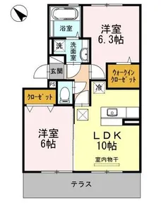 ディアコート桜木【1階】の間取り