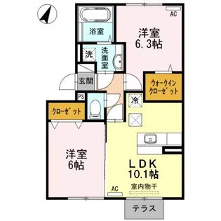 ステーションフロント三里木【1階】の間取り