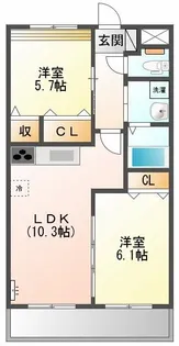 サンシャインヒルズ池田【1階】の間取り