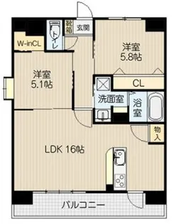 CLOWDIO熊本南【9階】の間取り