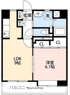 VINCENTE黒髪【6階】の間取り
