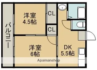 東栄ハイツⅠ【2階】の間取り