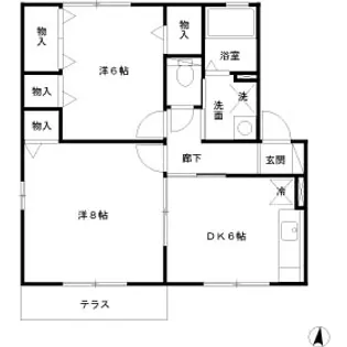 キャッスル コンフォート B棟【1階】の間取り