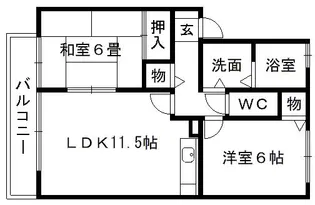 レイクサイドヒル B棟【1階】の間取り