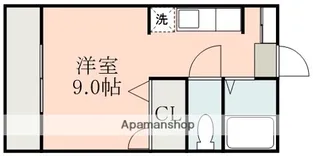 シャトーハイツ広木【1階】の間取り